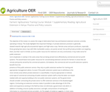 Farmers' Agribusiness Training Course: Module 1 Supplementary Reading. Agricultural Extension in Kenya: Practice and Policy Lessons Farmers' Agribusiness Training Course: Module 1 Supplementary Reading. Agricultural Extension in Kenya: Practice and Policy Lessons