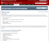 Teacher's Guide to the Occupational Outlook Handbook Teacher's Guide to the Occupational Outlook Handbook