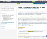 French Level 1, Activity 01: Les virelangues / Tongue Twisters (Face-to-Face)