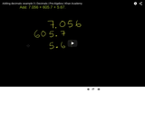 Arithmetic Operations: Adding Decimals Example 3