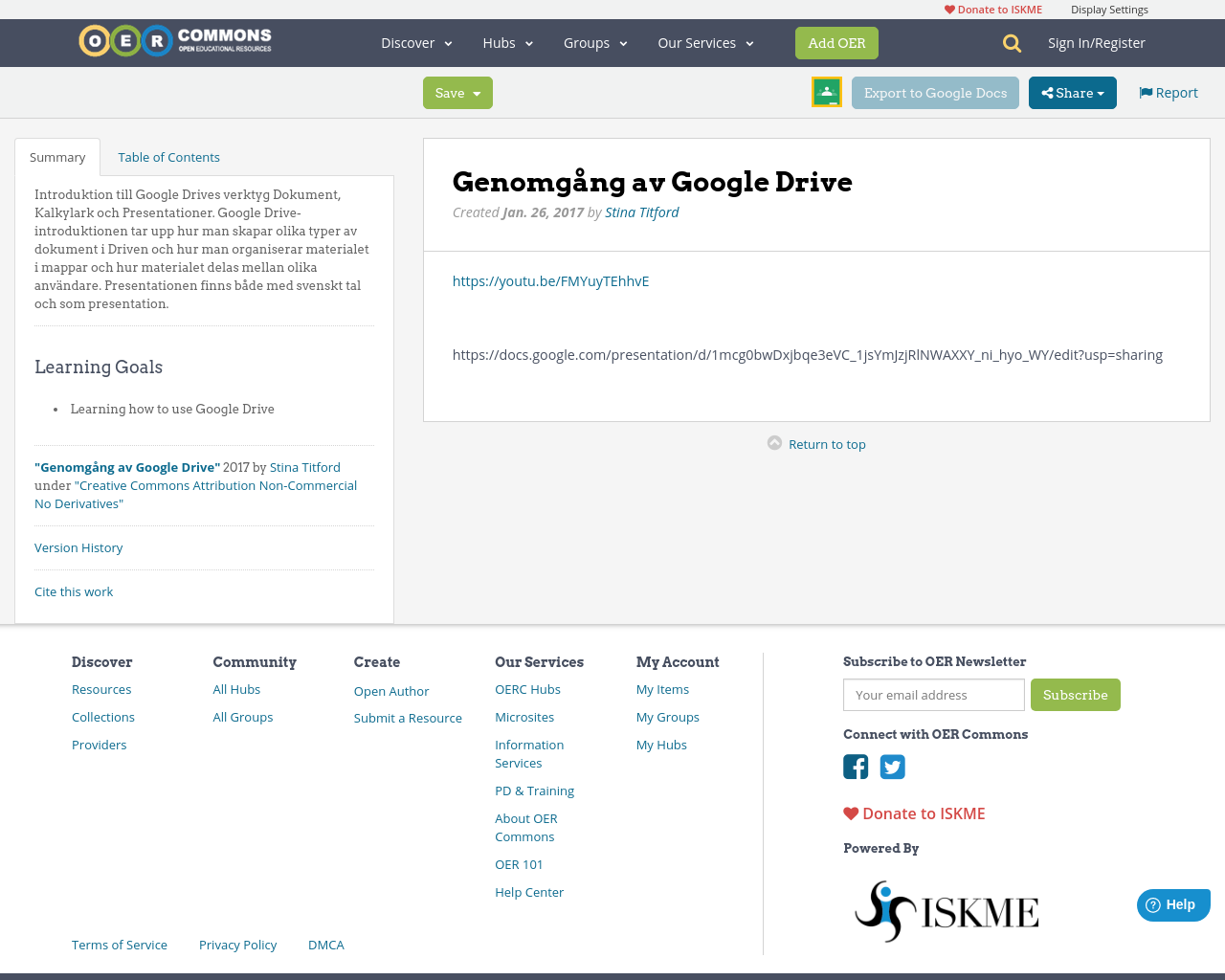 Genomgång av Google Drive | OER Commons