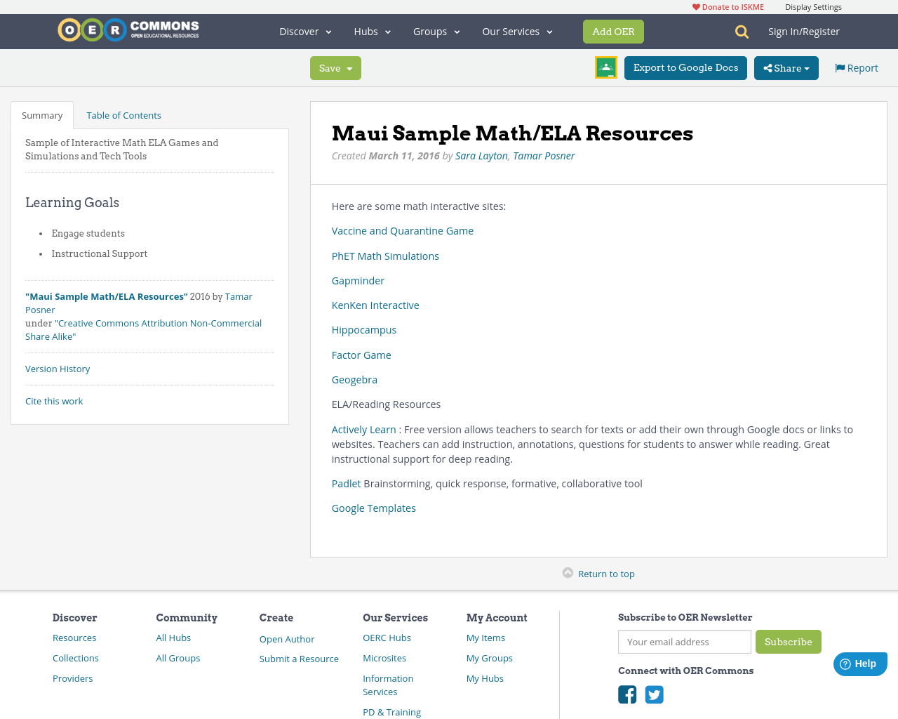 Maui Sample Math/ELA Resources | OER Commons