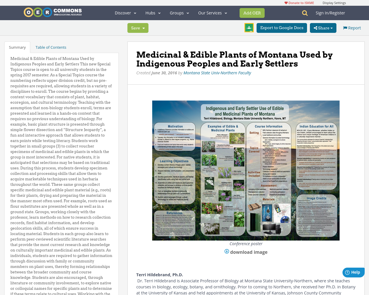 Medicinal & Edible Plants of Montana Used by Indigenous Peoples and