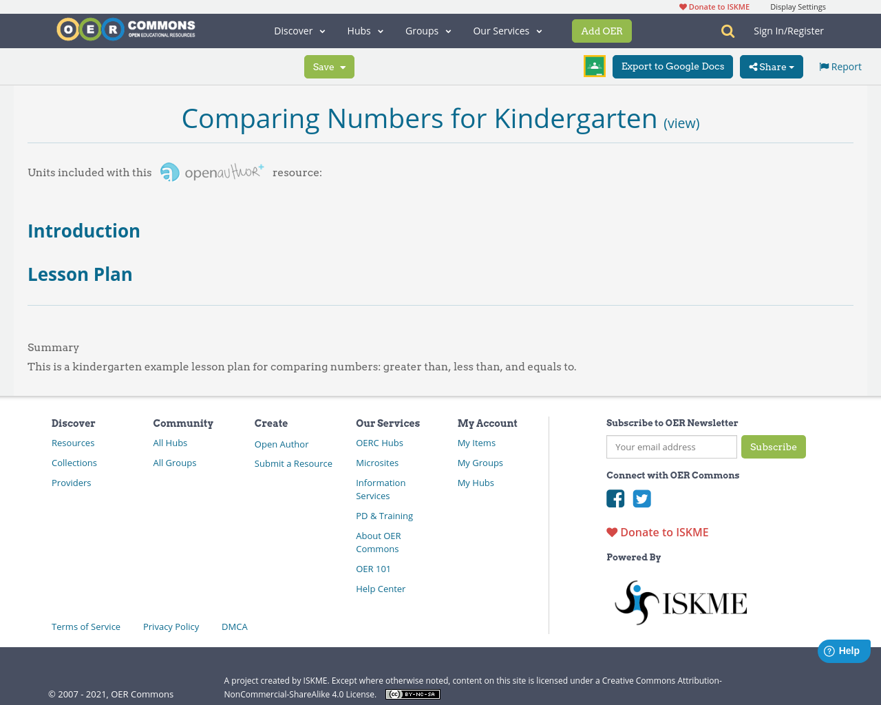 Comparing Numbers For Kindergarten OER Commons