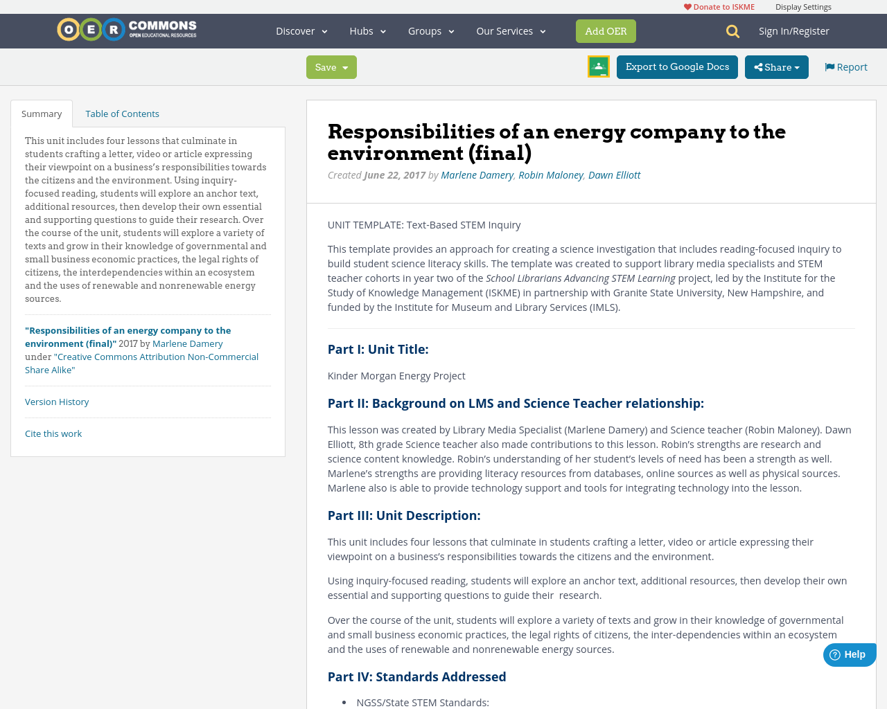 Responsibilities of an energy company to the environment (final) OER