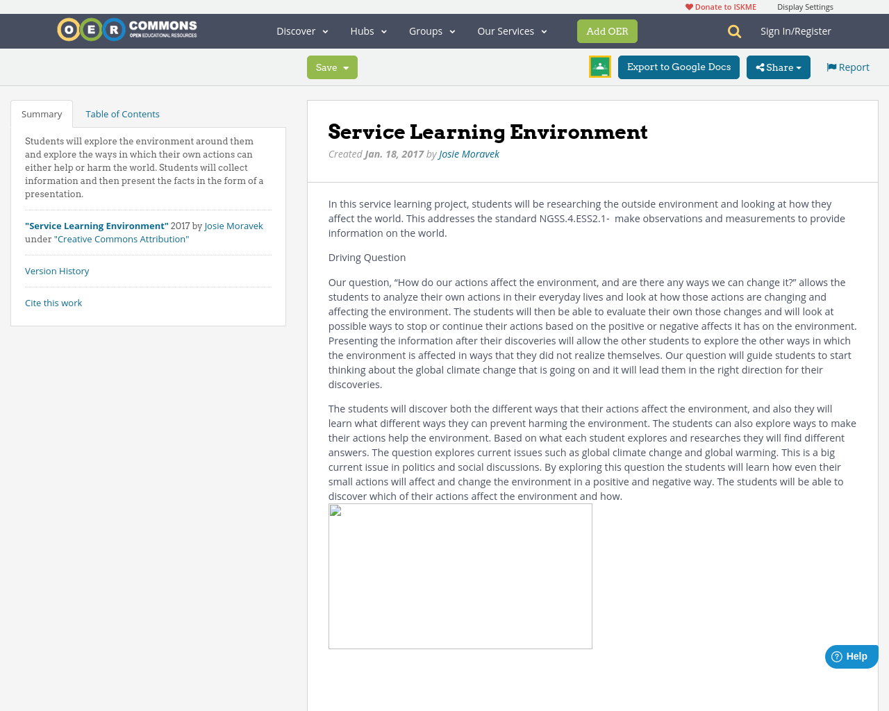 Service Learning Environment | OER Commons