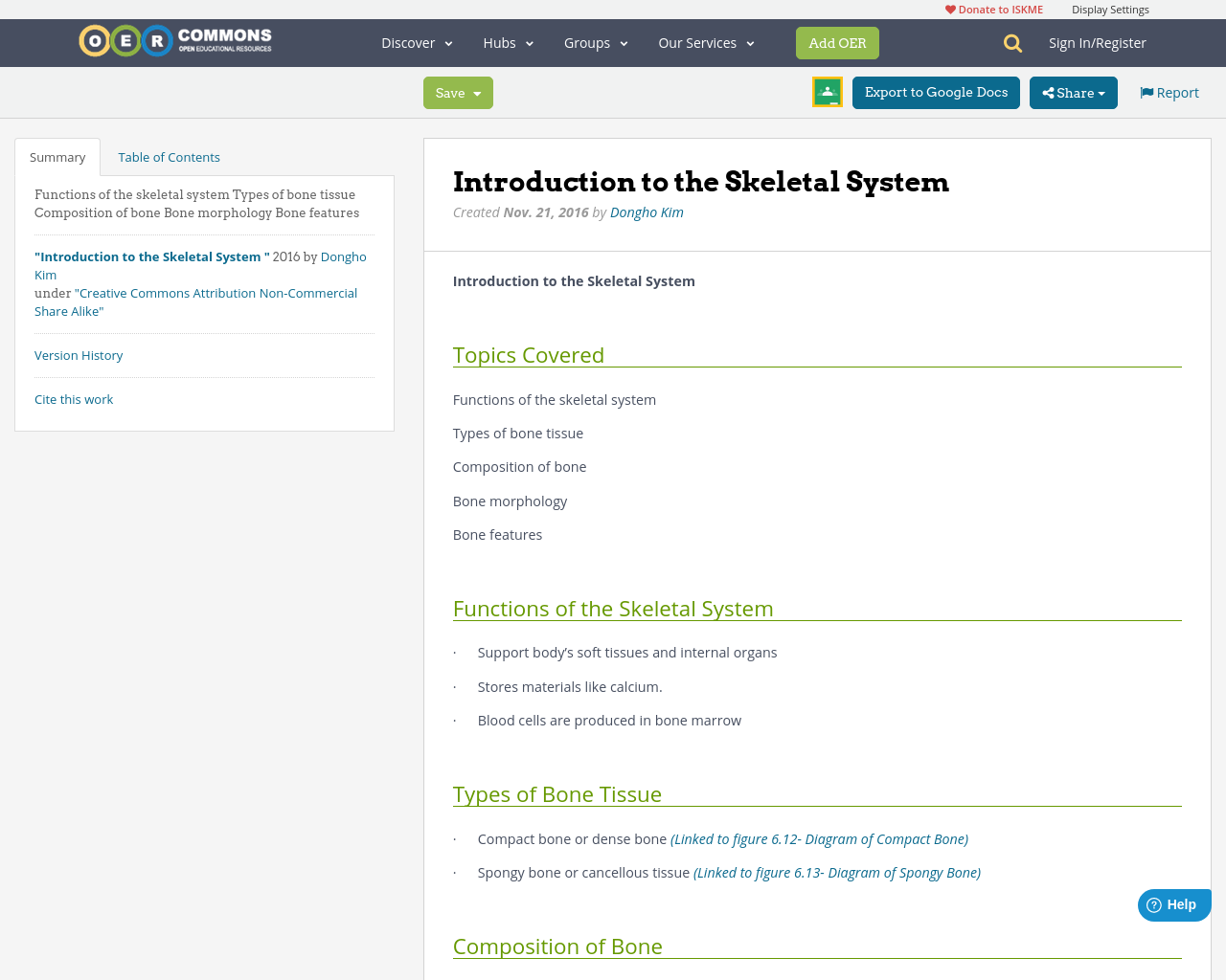 Introduction to the Skeletal System | OER Commons