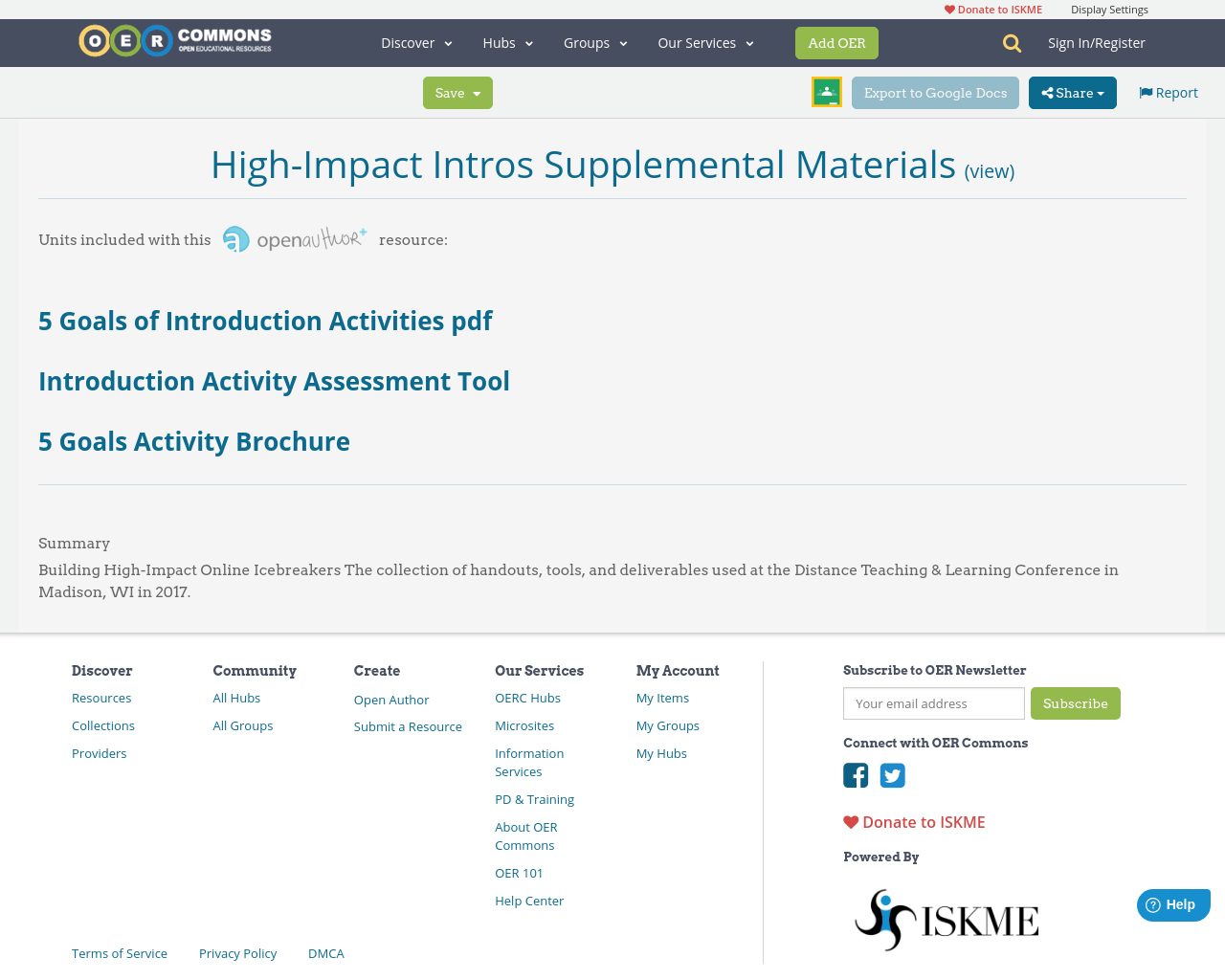High Impact Intros Supplemental Materials OER Commons high-impact-intros-supplemental-materials-oer-commons