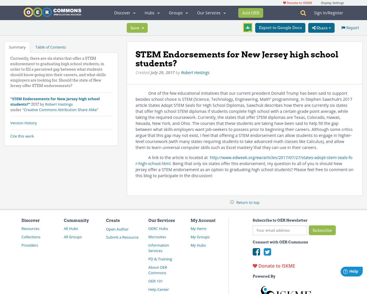 STEM Endorsements for New Jersey high school students? OER Commons