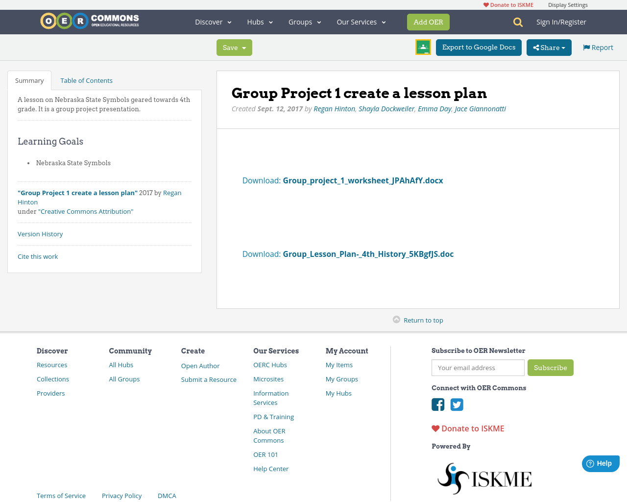 Group Project 1 Create A Lesson Plan OER Commons