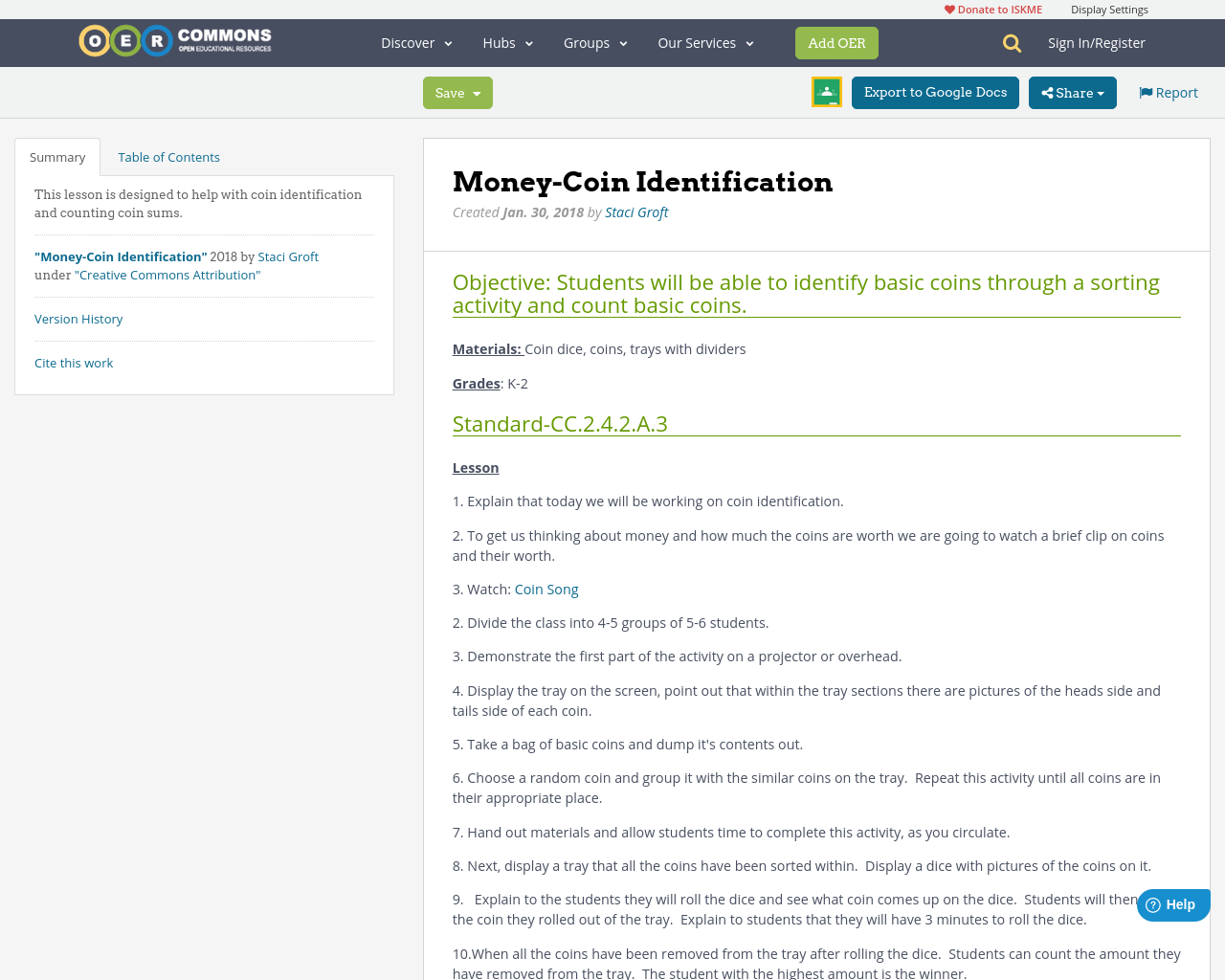 Money Coin Identification Oer Commons