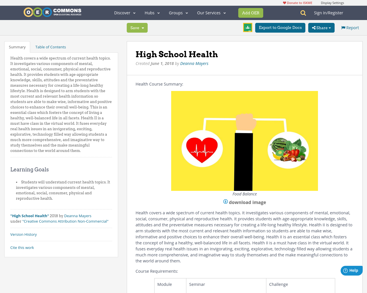 High School Health OER Commons
