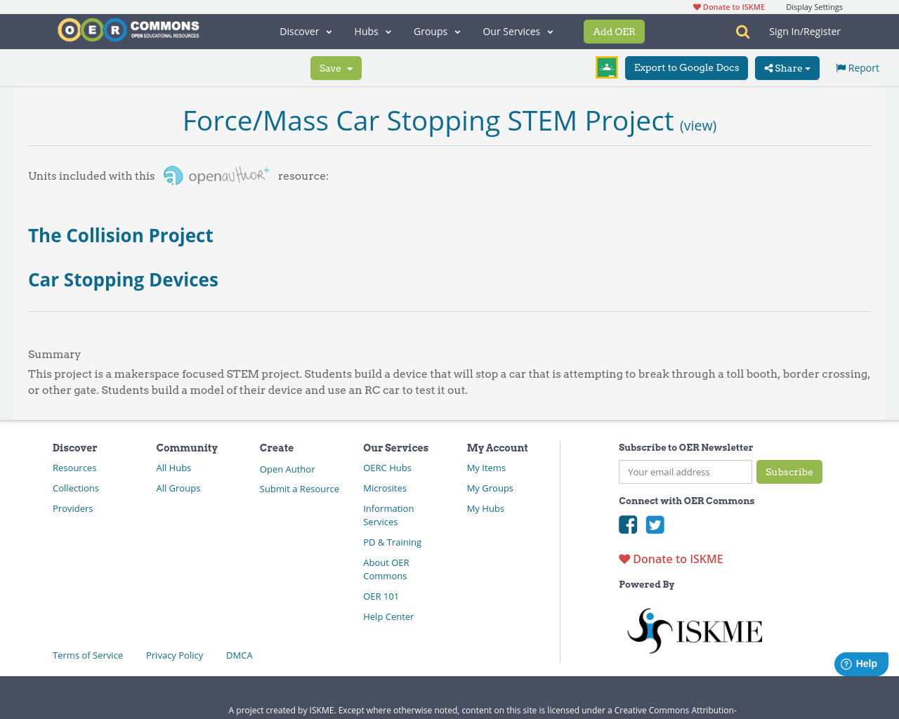 Force/Mass Car Stopping STEM Project | OER Commons