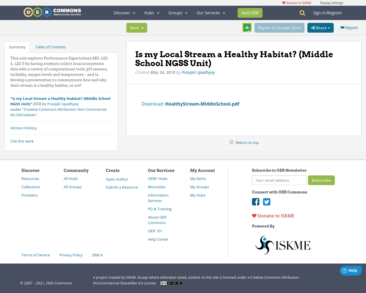 Is my Local Stream a Healthy Habitat? (Middle School NGSS Unit) | OER ...