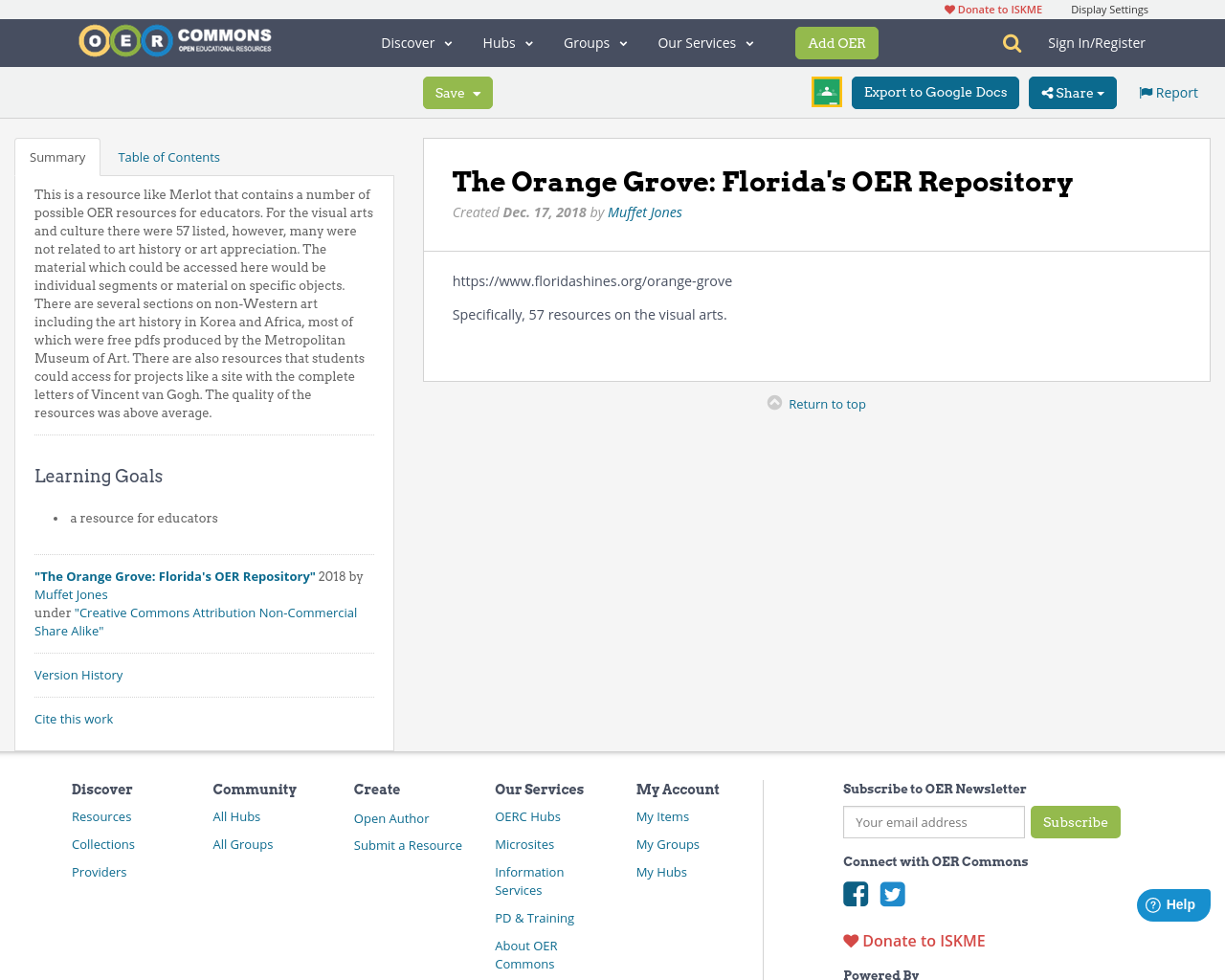 The Orange Grove Florida's OER Repository OER Commons