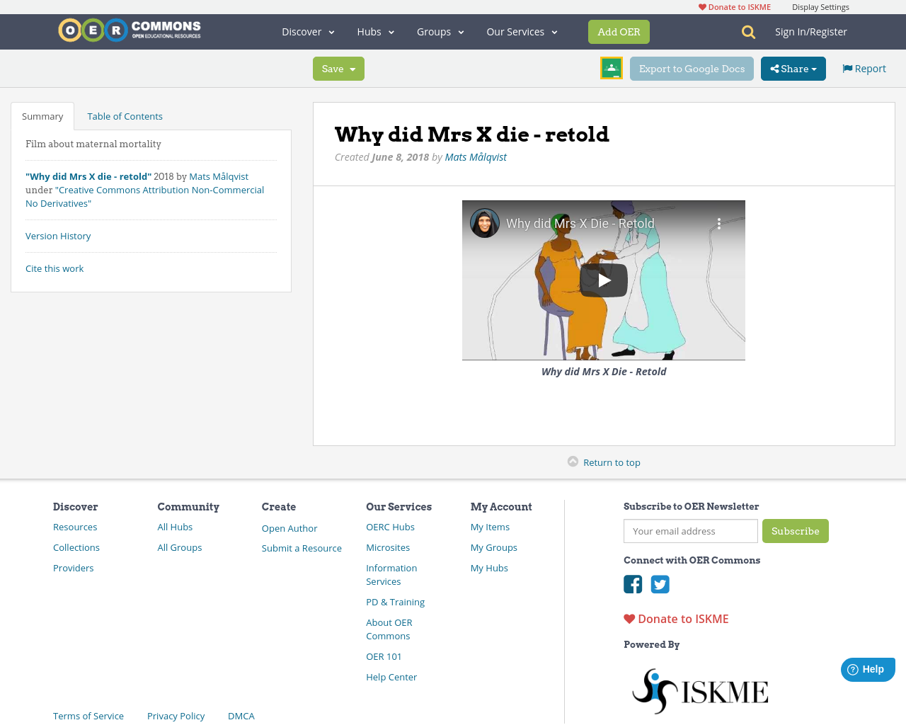 Why did Mrs X die retold OER Commons