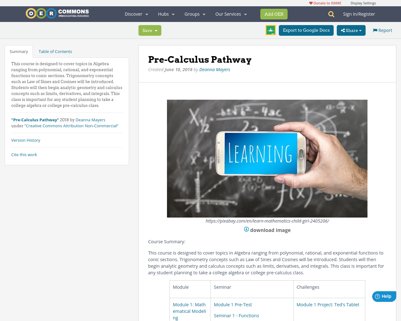 Pre Calculus Pathway Oer Commons Pre Calculus Pathway Oer Commons
