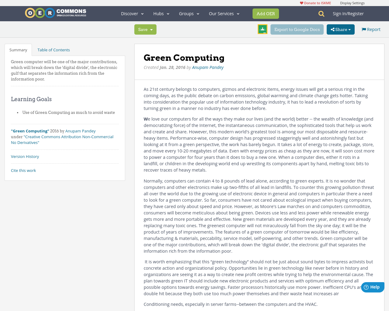 Green Computing Oer Commons Green Computing Oer Commons