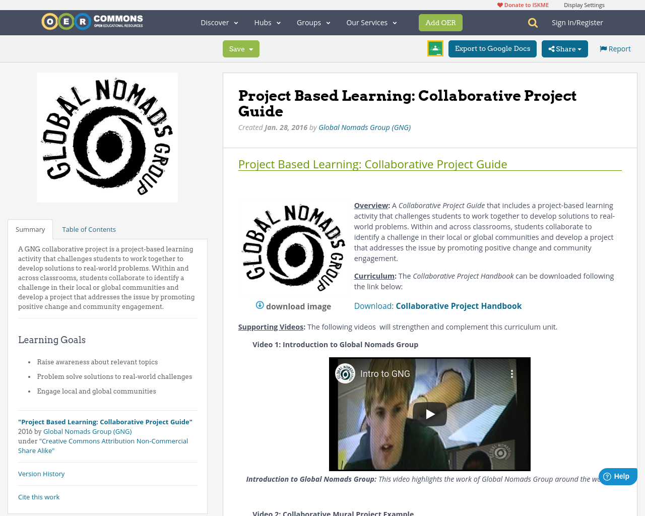 Project Based Learning: Collaborative Project Guide | OER Commons