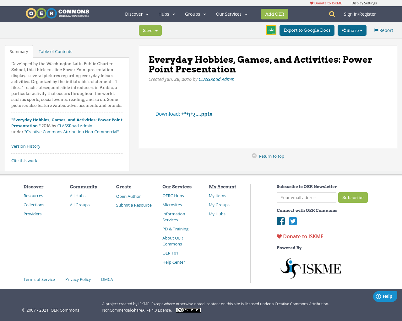 Everyday Hobbies Games And Activities Power Point Presentation OER