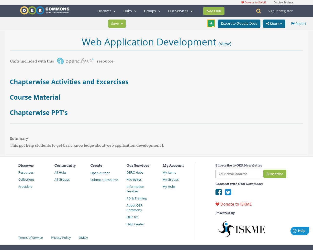 Web Application Development | OER Commons