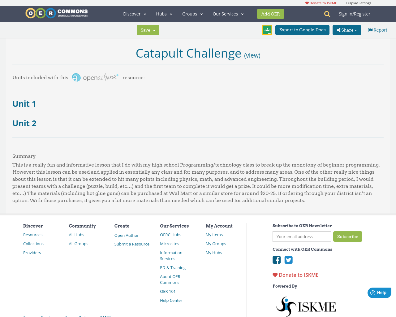 Catapult Challenge OER Commons