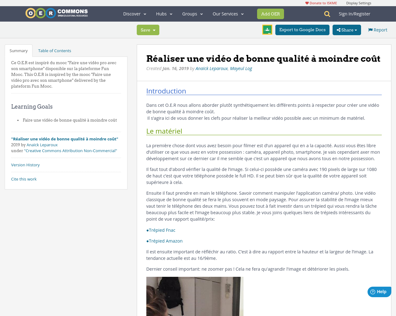 Réaliser une vidéo de bonne qualité à moindre coût | OER Commons