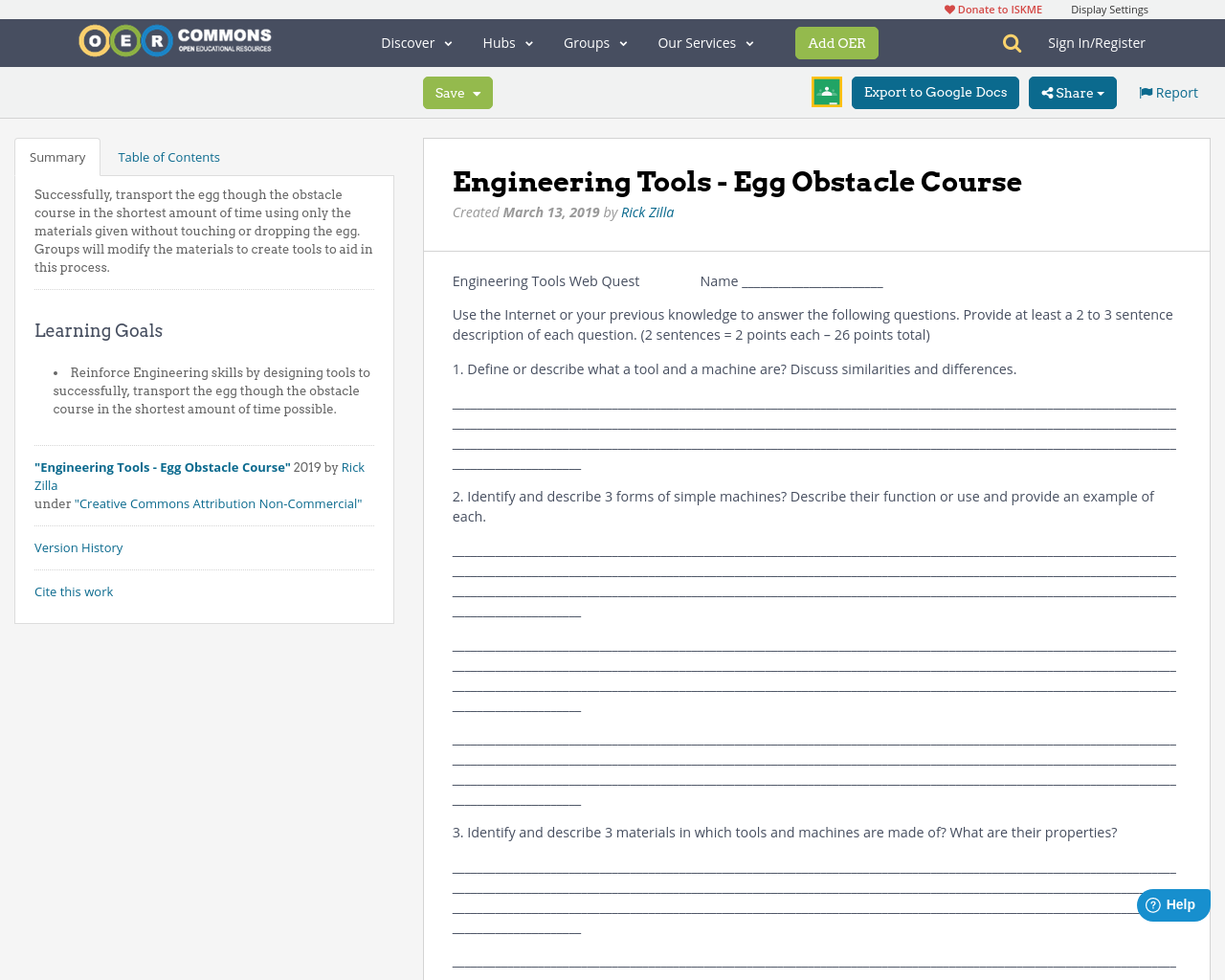 Engineering Tools - Egg Obstacle Course | OER Commons