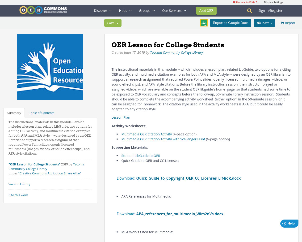 Oer Lesson For College Students Oer Commons Oer Lesson For College Students Oer Commons