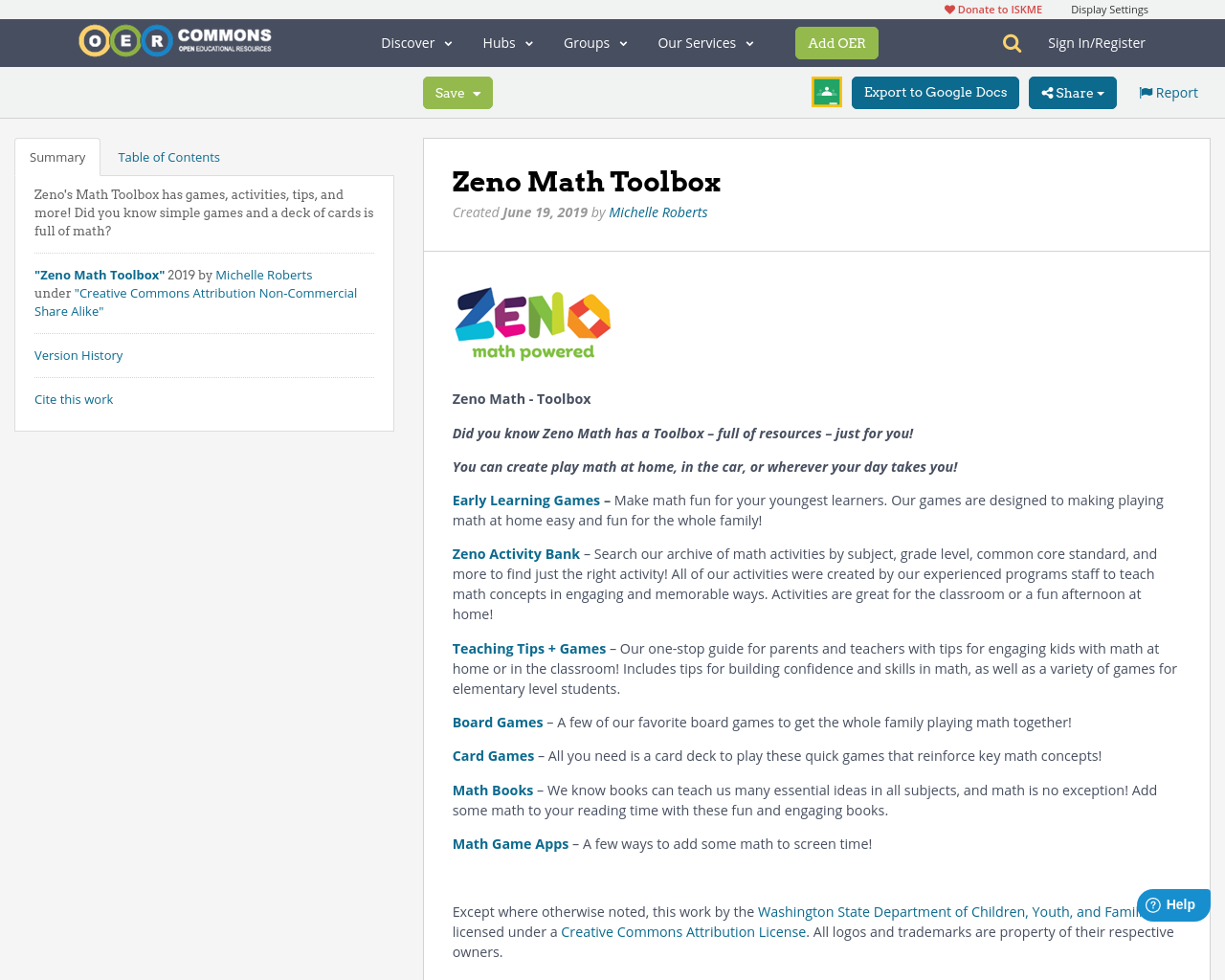 Zeno Math LEGACY RESOURCE - Zeno Math Toolbox | OER Commons