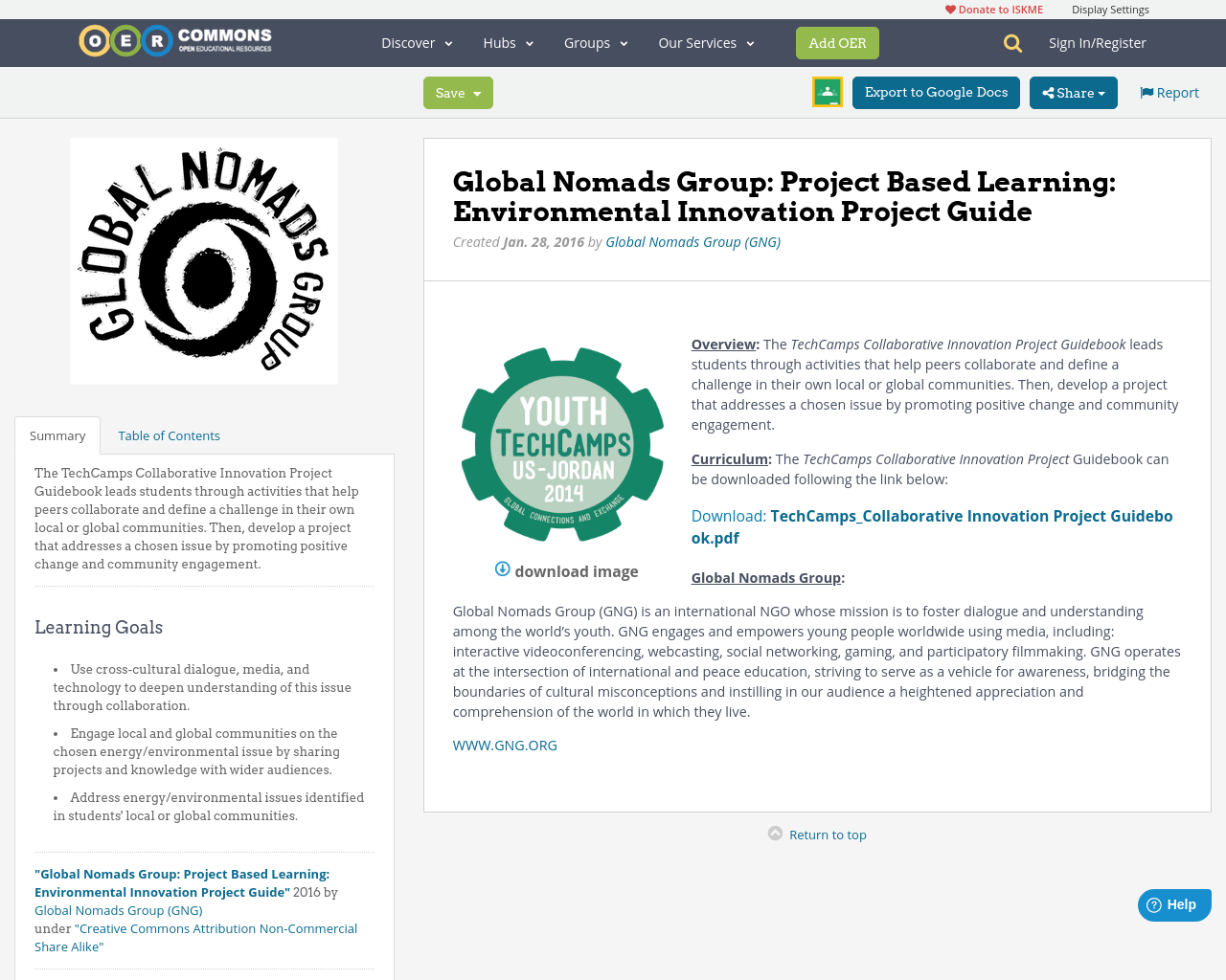 Global Nomads Group Project Based Learning Environmental Innovation