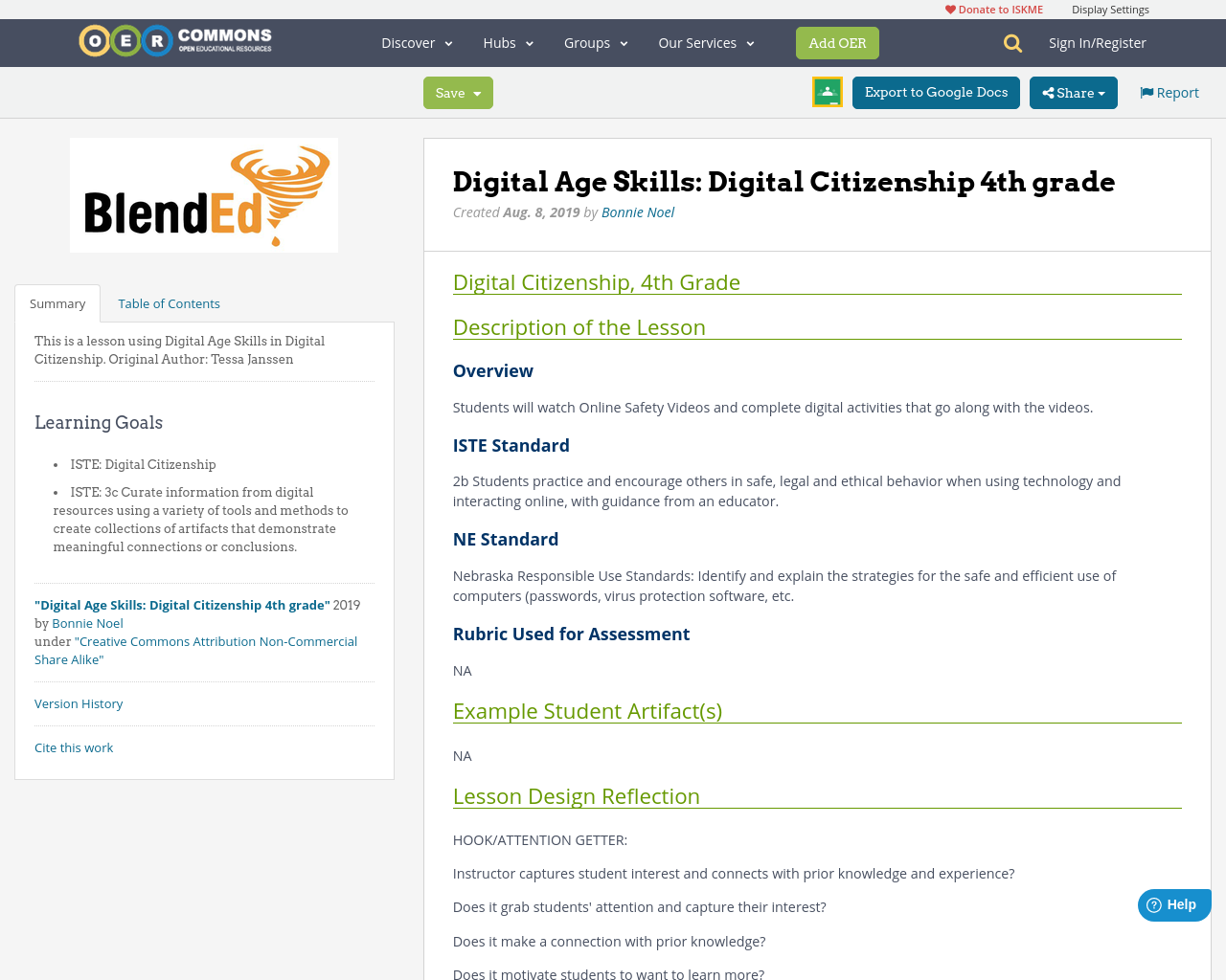 Digital Age Skills Digital Citizenship 4th grade OER Commons