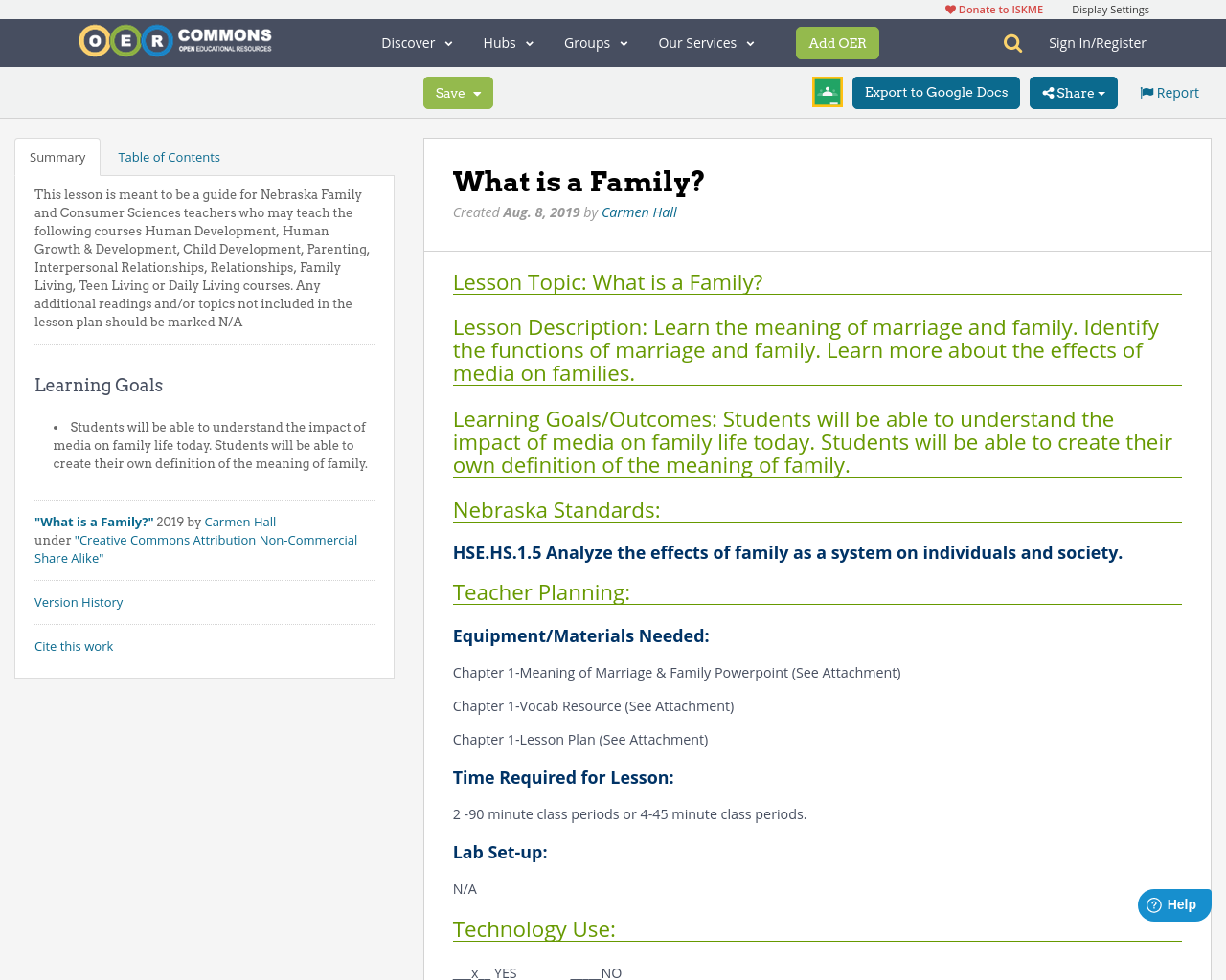 What Is A Family OER Commons