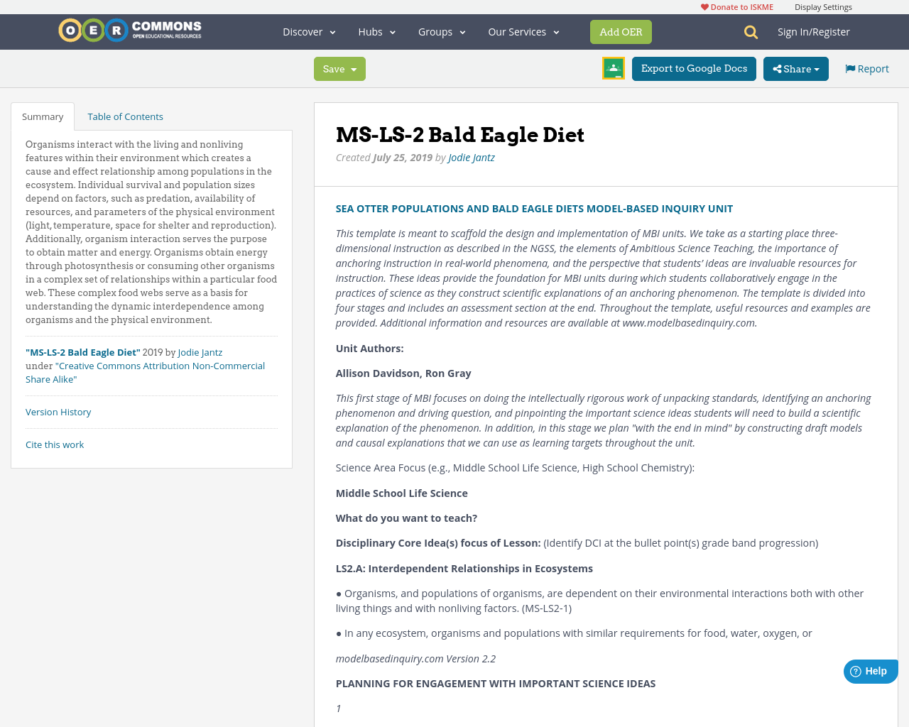 MS-LS-2 Bald Eagle Diet | OER Commons