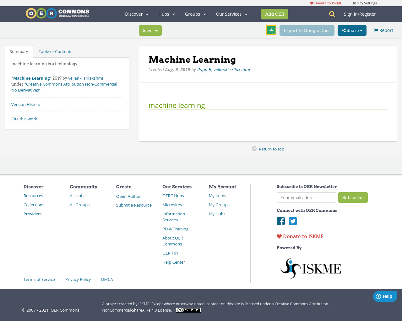 Machine Learning | OER Commons