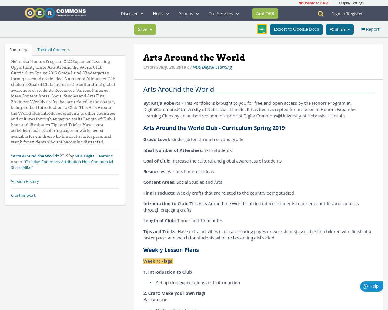 Arts Around the World OER Commons