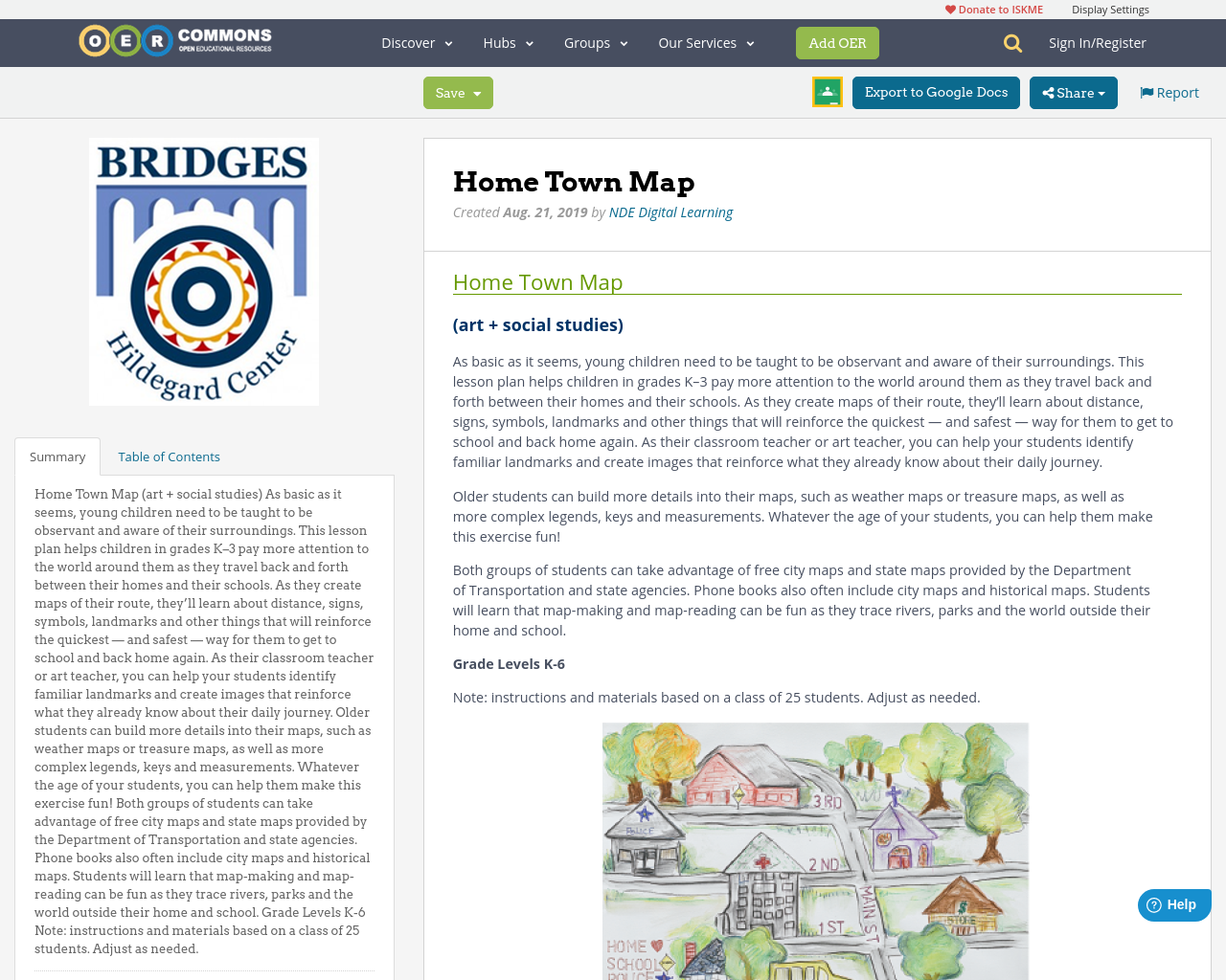Home Town Map OER Commons