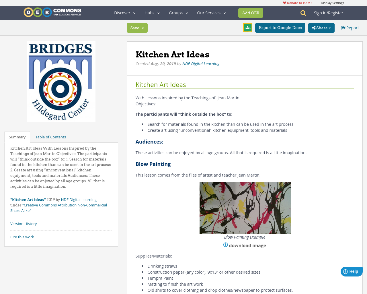 Kitchen Art Ideas OER Commons