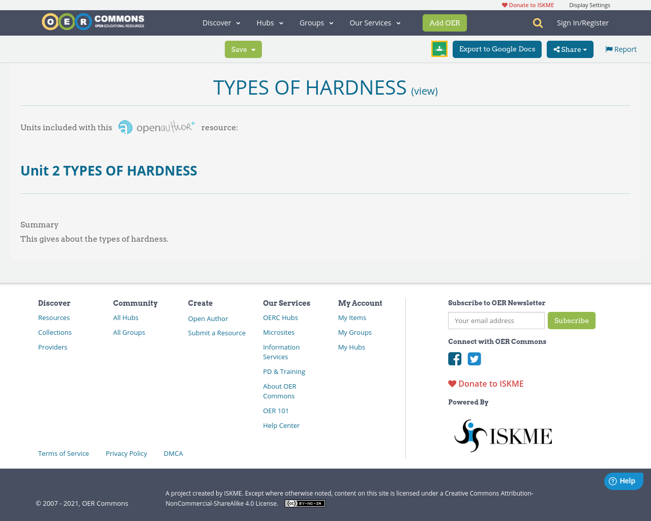 TYPES OF HARDNESS OER Commons