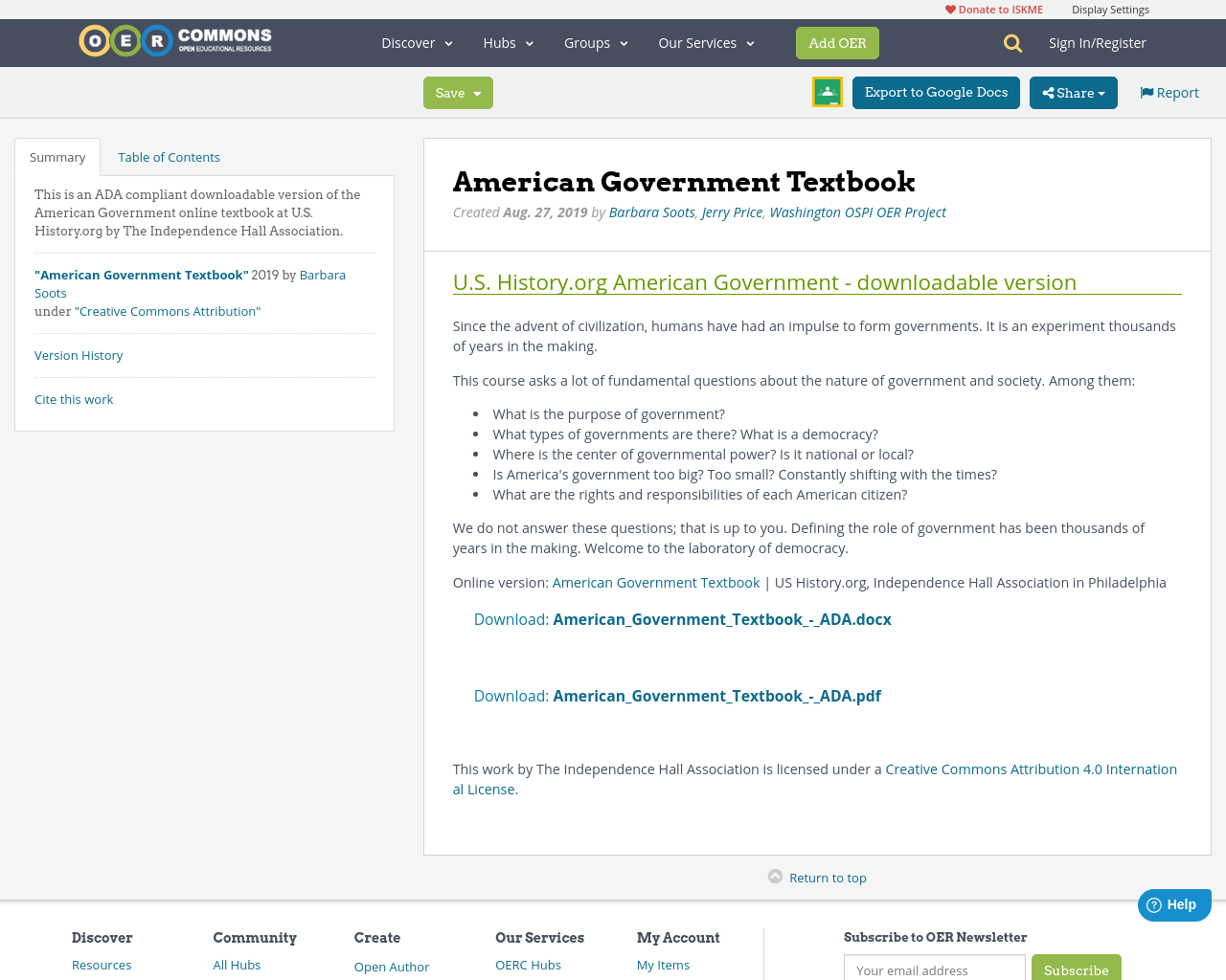 American government textbook oer commons