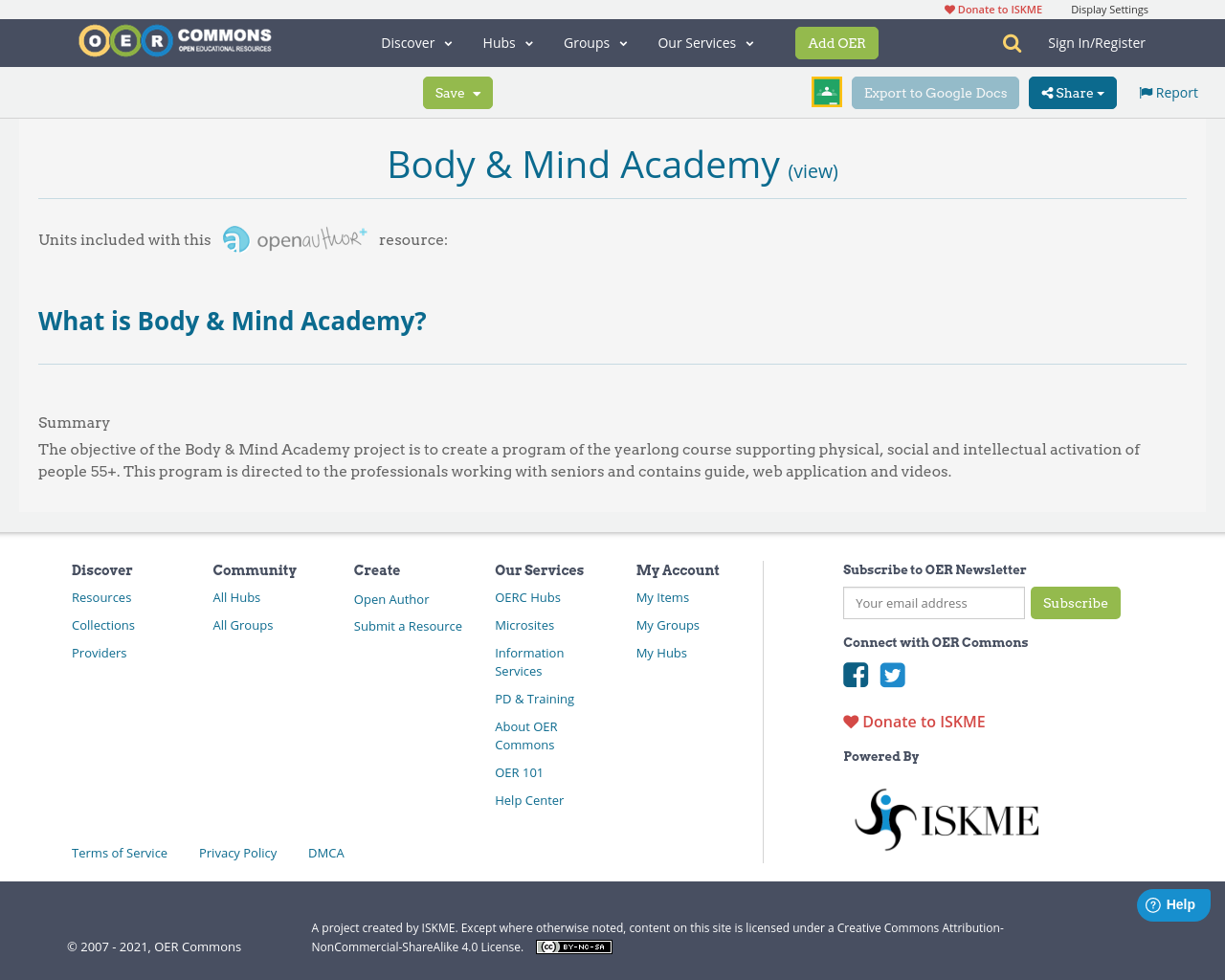 Body & Mind Academy OER Commons