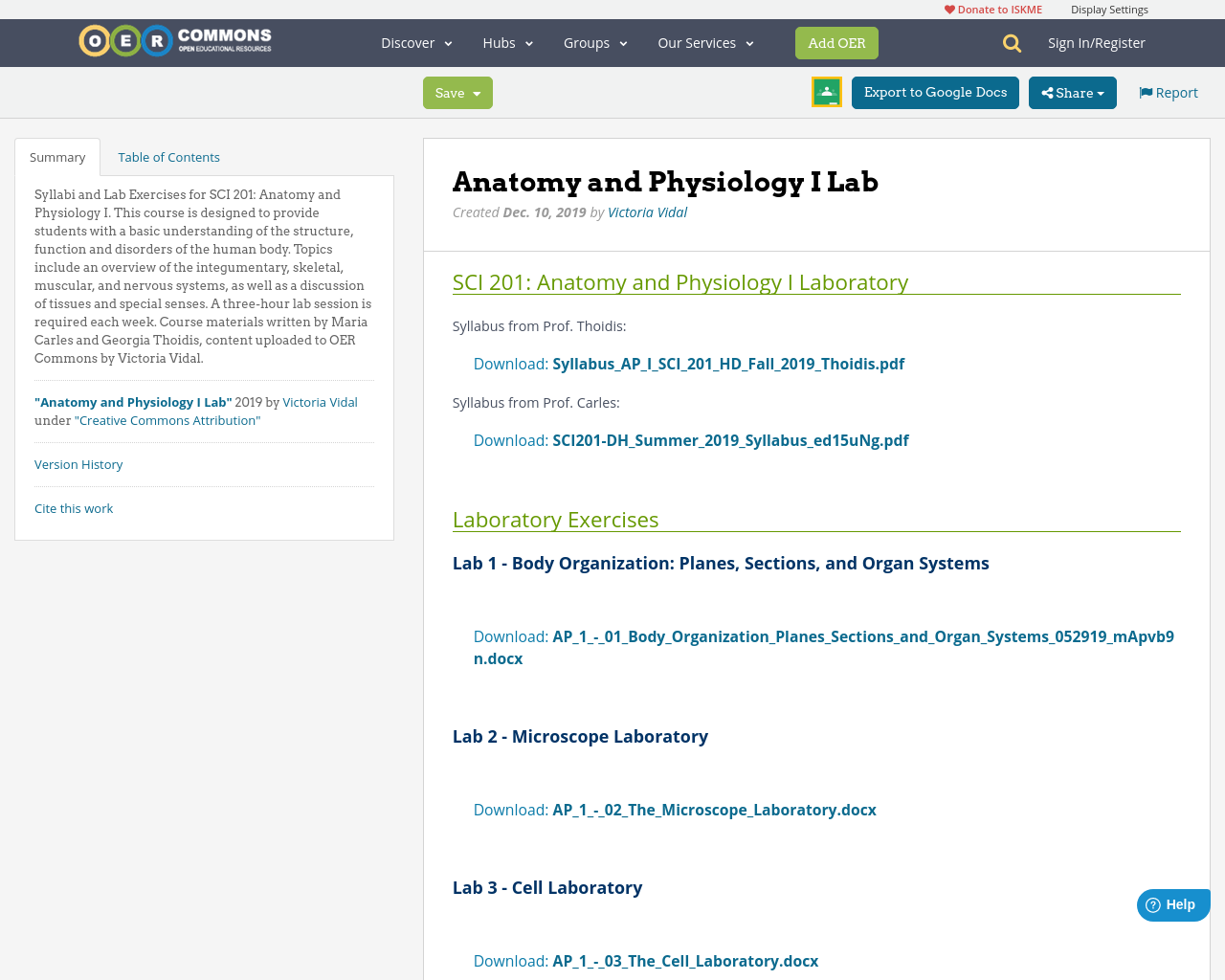 Anatomy and Physiology I Lab | OER Commons