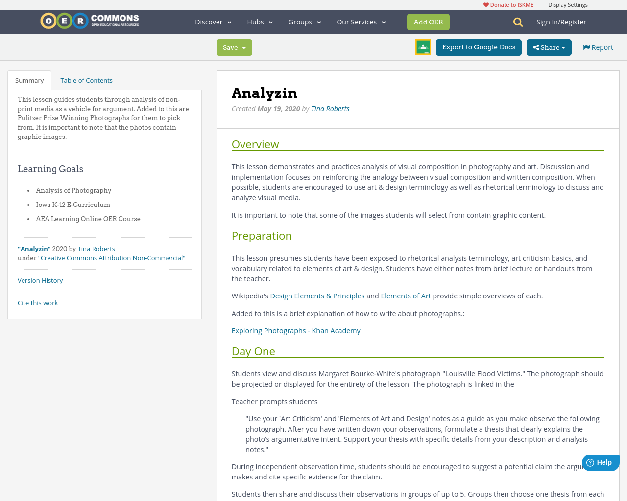 Analyzin | OER Commons