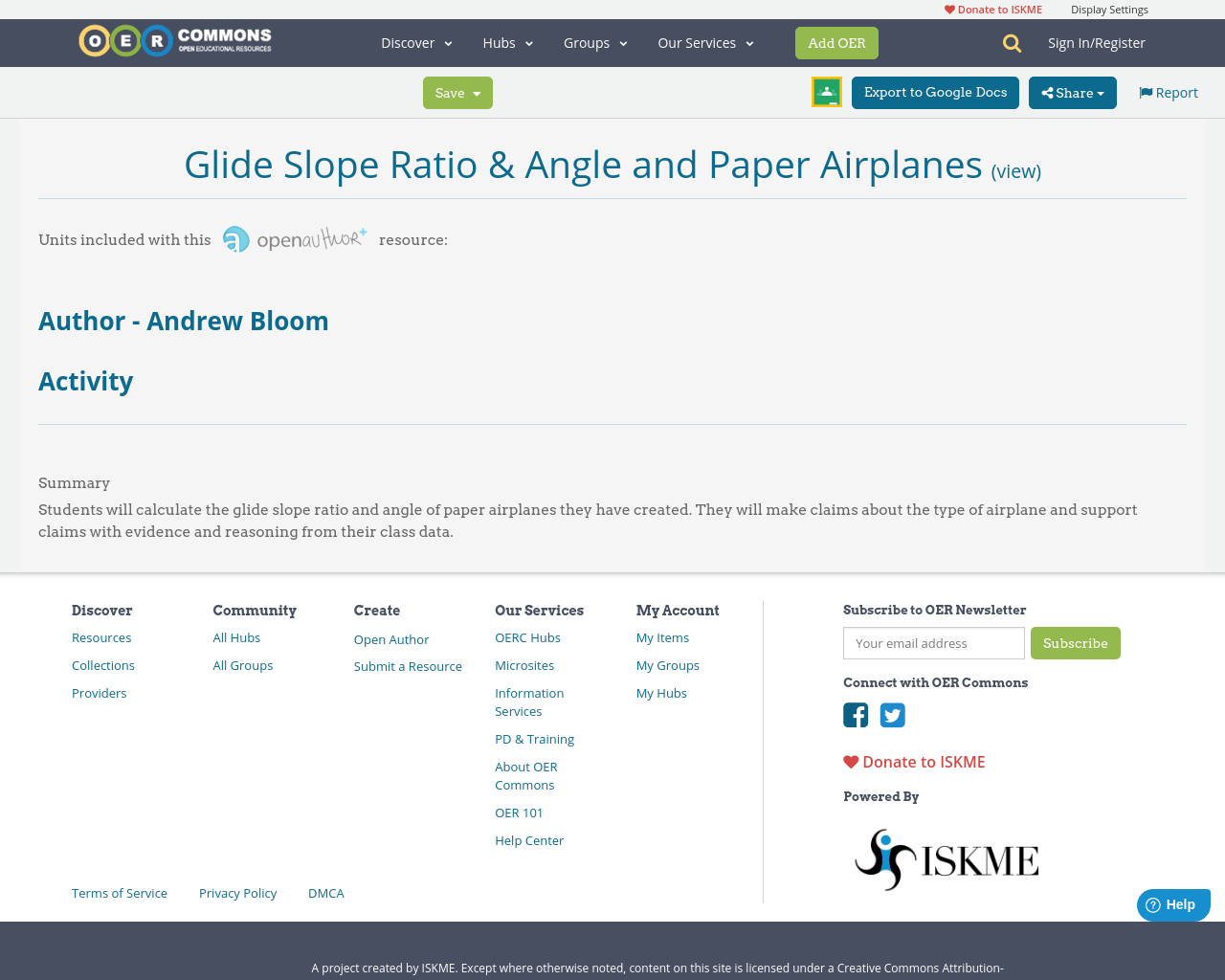 Glide Slope Ratio & Angle and Paper Airplanes OER Commons