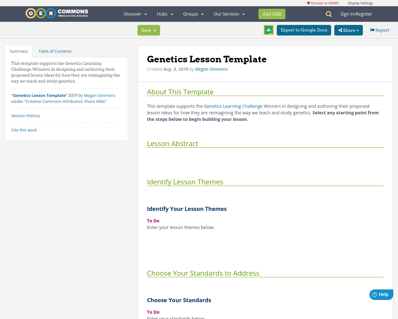 Genetics Lesson Template | OER Commons