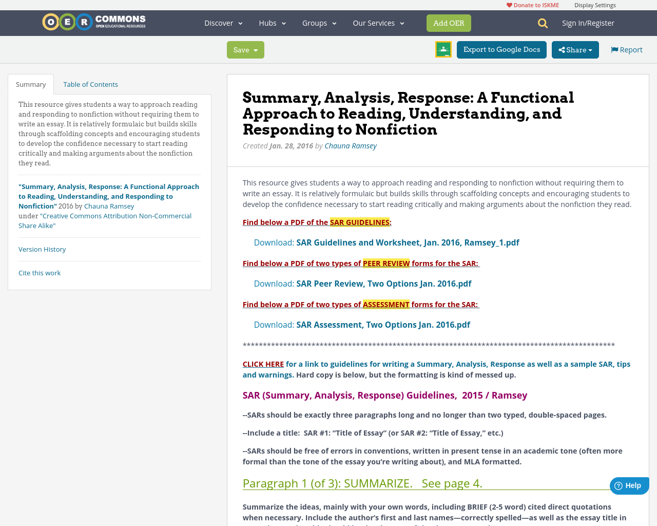 Summary Analysis Response A Functional Approach To Reading 